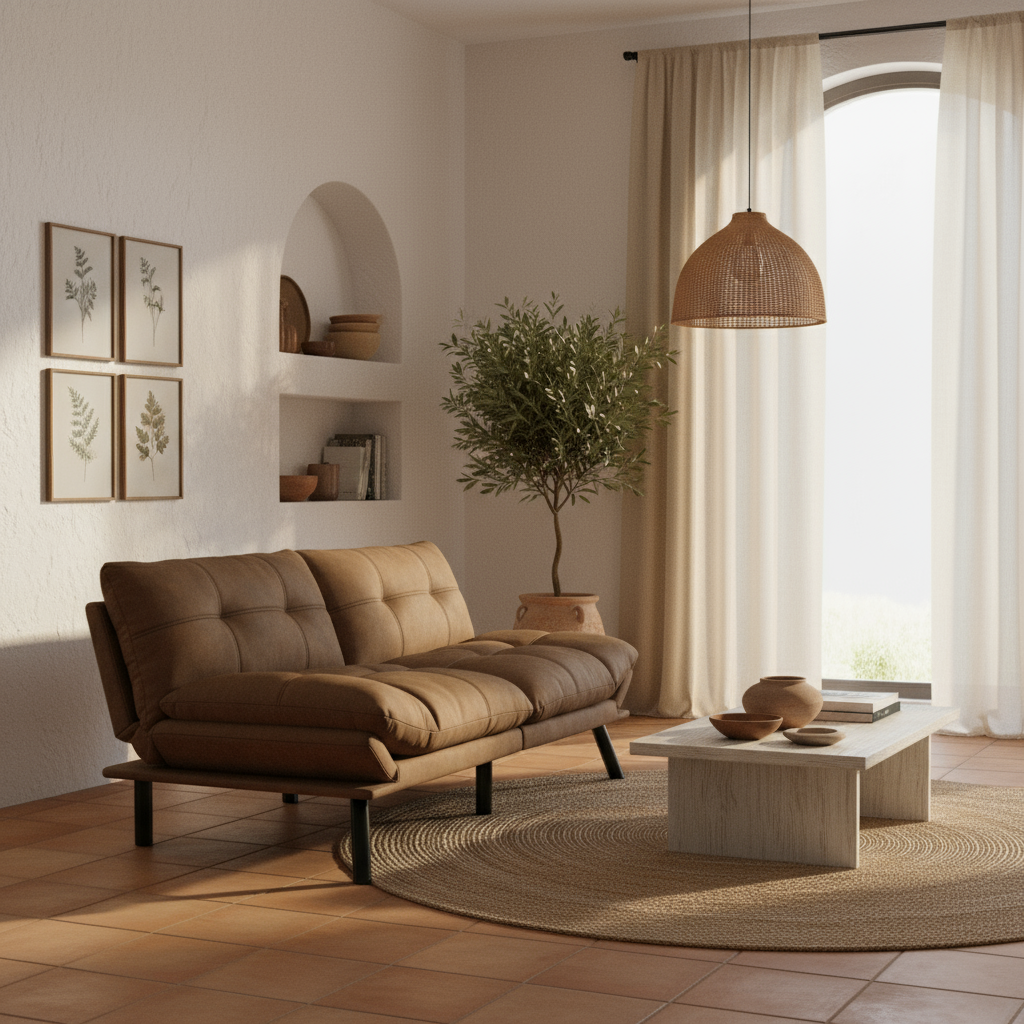 Brown Sofa Perpendicular