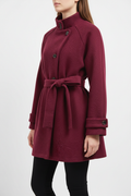 Burgundy Belted Coat - Fixed