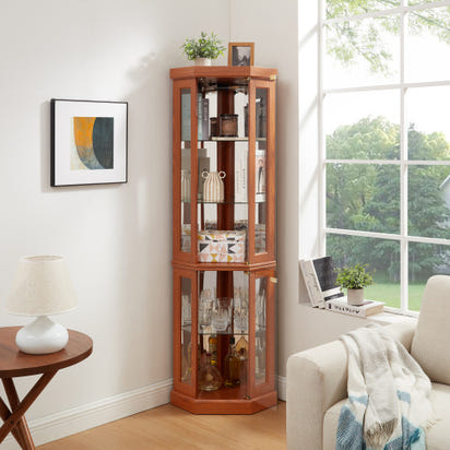 Terine Corner Curio Cabinet