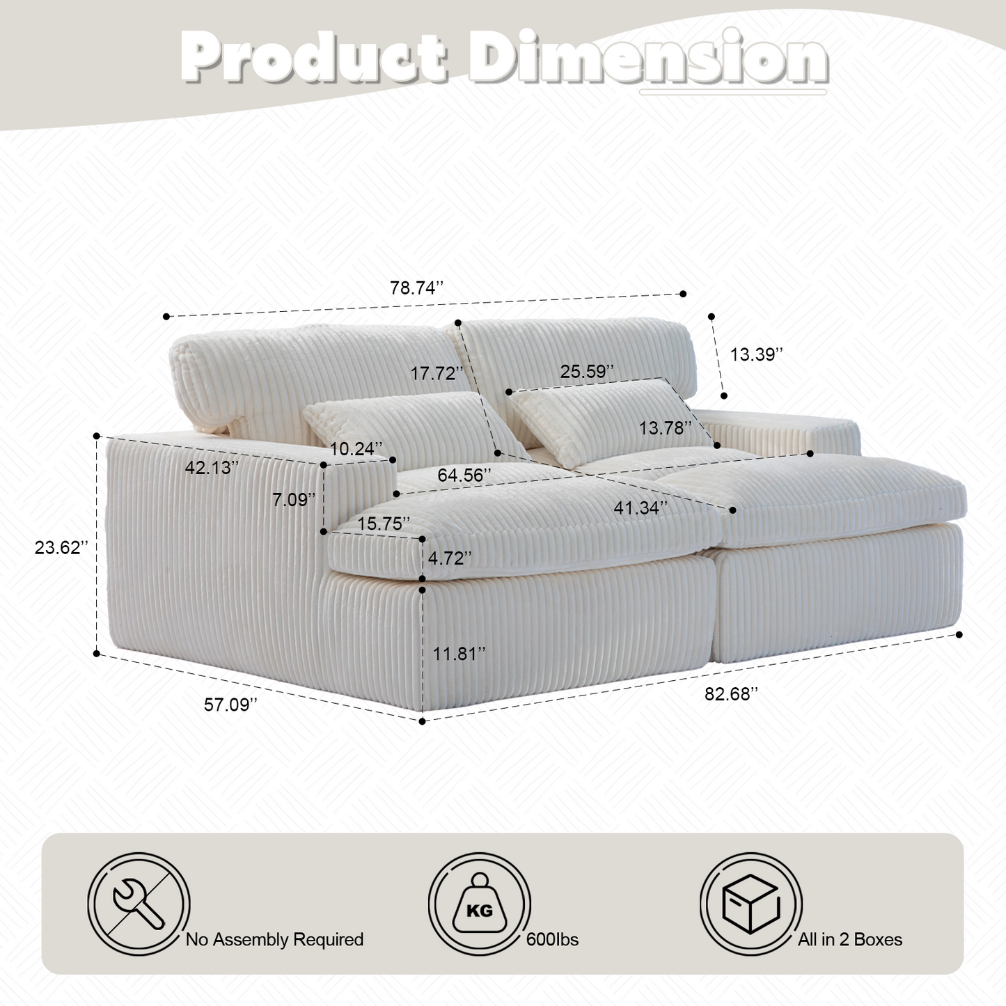 Elle & Grey Dual Sectional