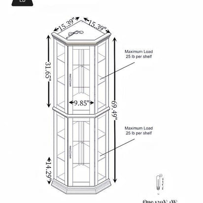 Maltise Corner Curio Cabinet