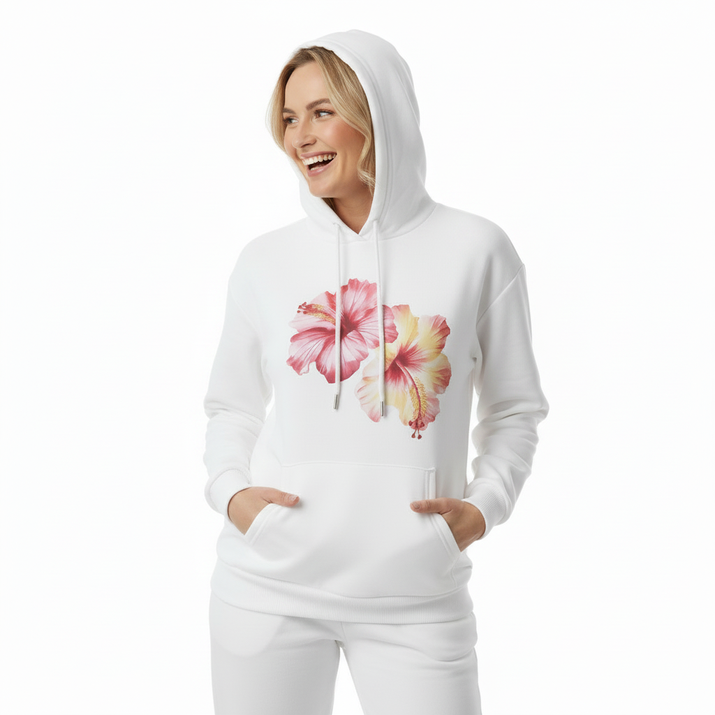 Candid hoodie laugh