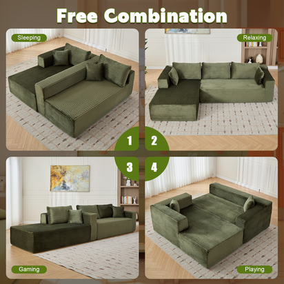 Rove Collections No Assembly L Shaped Couch