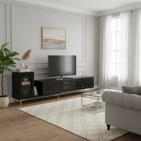 Centered Black TV Stand Styled
