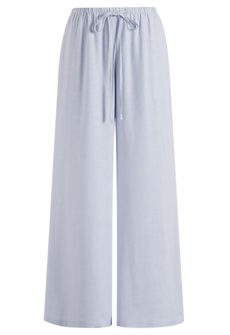 Airy Drawstring Linen-Blend Pants