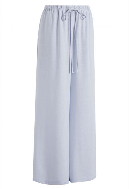 Airy Drawstring Linen-Blend Pants
