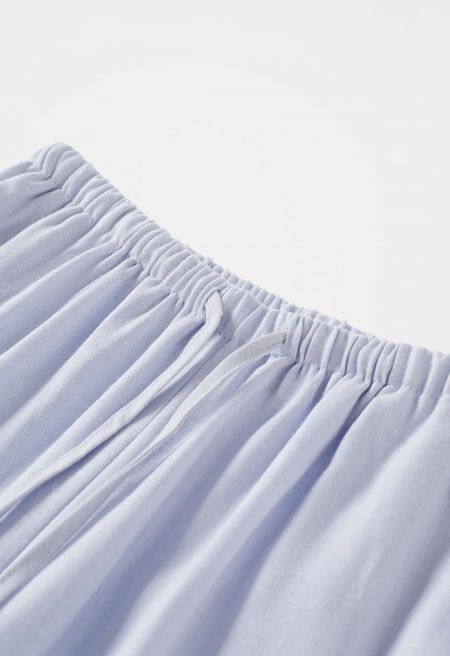 Airy Drawstring Linen-Blend Pants