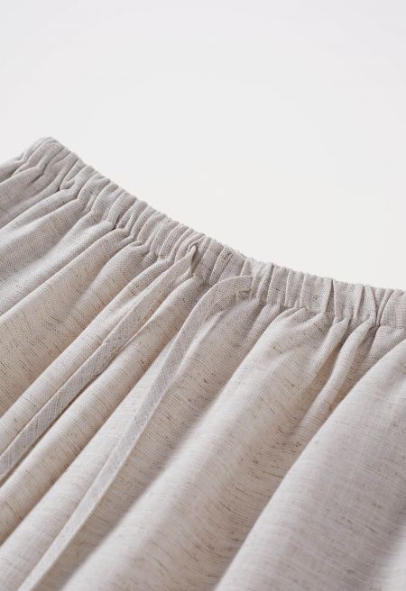 Airy Drawstring Linen-Blend Pants