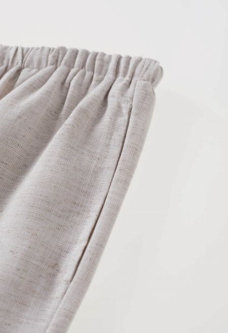 Airy Drawstring Linen-Blend Pants
