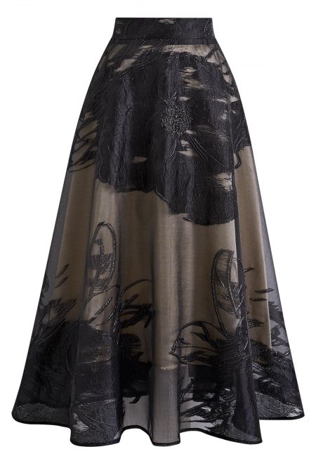 Rainy Floral Stylish Maxi Skirt