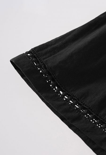 Cozy Step Lace Linen-Blend Shorts