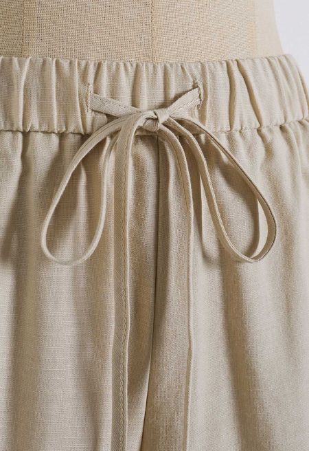 Cozy Step Lace Linen-Blend Shorts