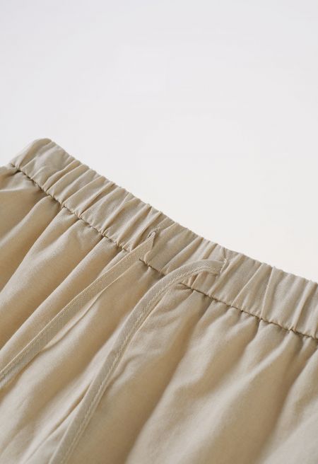 Cozy Step Lace Linen-Blend Shorts