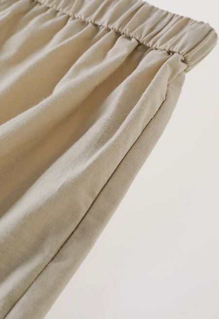 Cozy Step Lace Linen-Blend Shorts