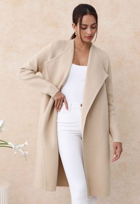 Classy Open Front Knit Coat