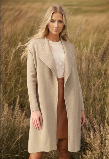 Classy Open Front Knit Coat