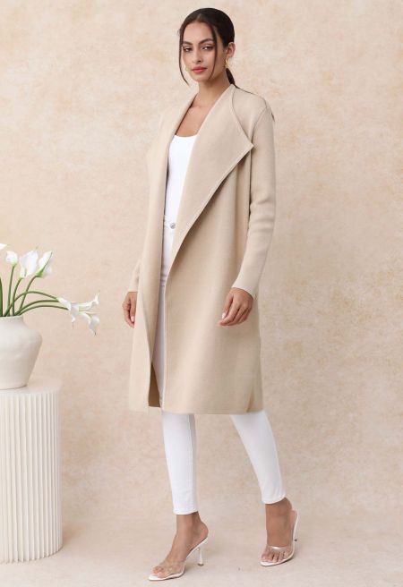 Classy Open Front Knit Coat
