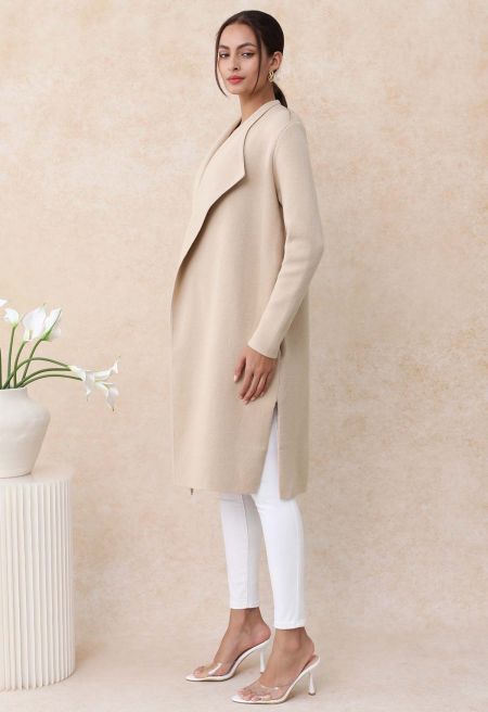 Classy Open Front Knit Coat