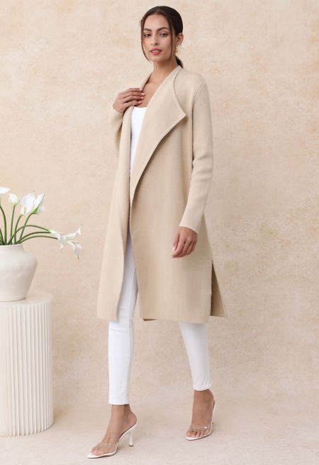 Classy Open Front Knit Coat