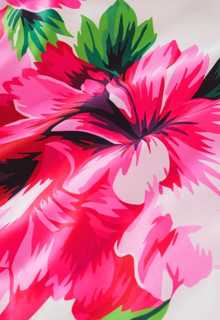 Comfortable Hibiscus Pleated A-Line Maxi Skirt