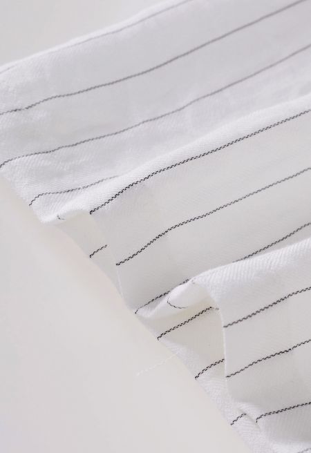 Lightweight Drawstring Waist Pants in White