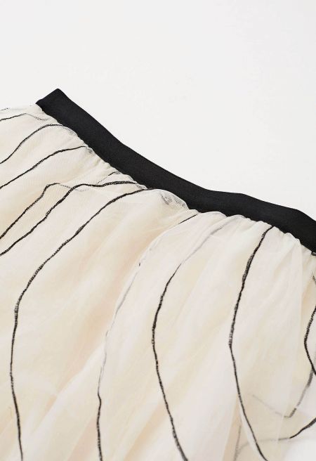 Ora Panelled Mesh Maxi Skirt