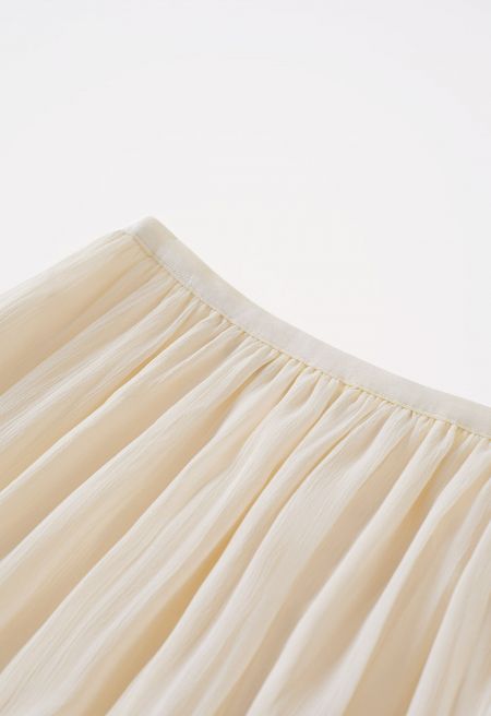 Stylish Tiered Lace Hem Chiffon Maxi Skirt