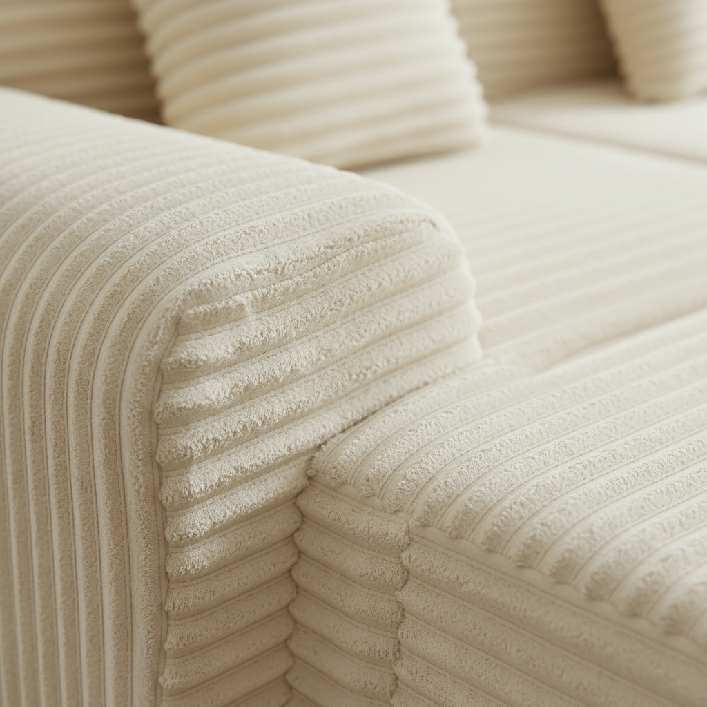 Close-up of corduroy fabric texture