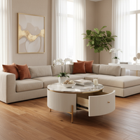 Coffee Table Open Drawers - Decorative Bowl