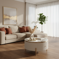 Coffee Table with Pampas Grass