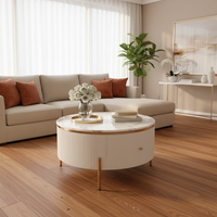 Coffee Table with White Roses