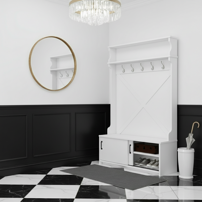 Corner Angled Hall Tree