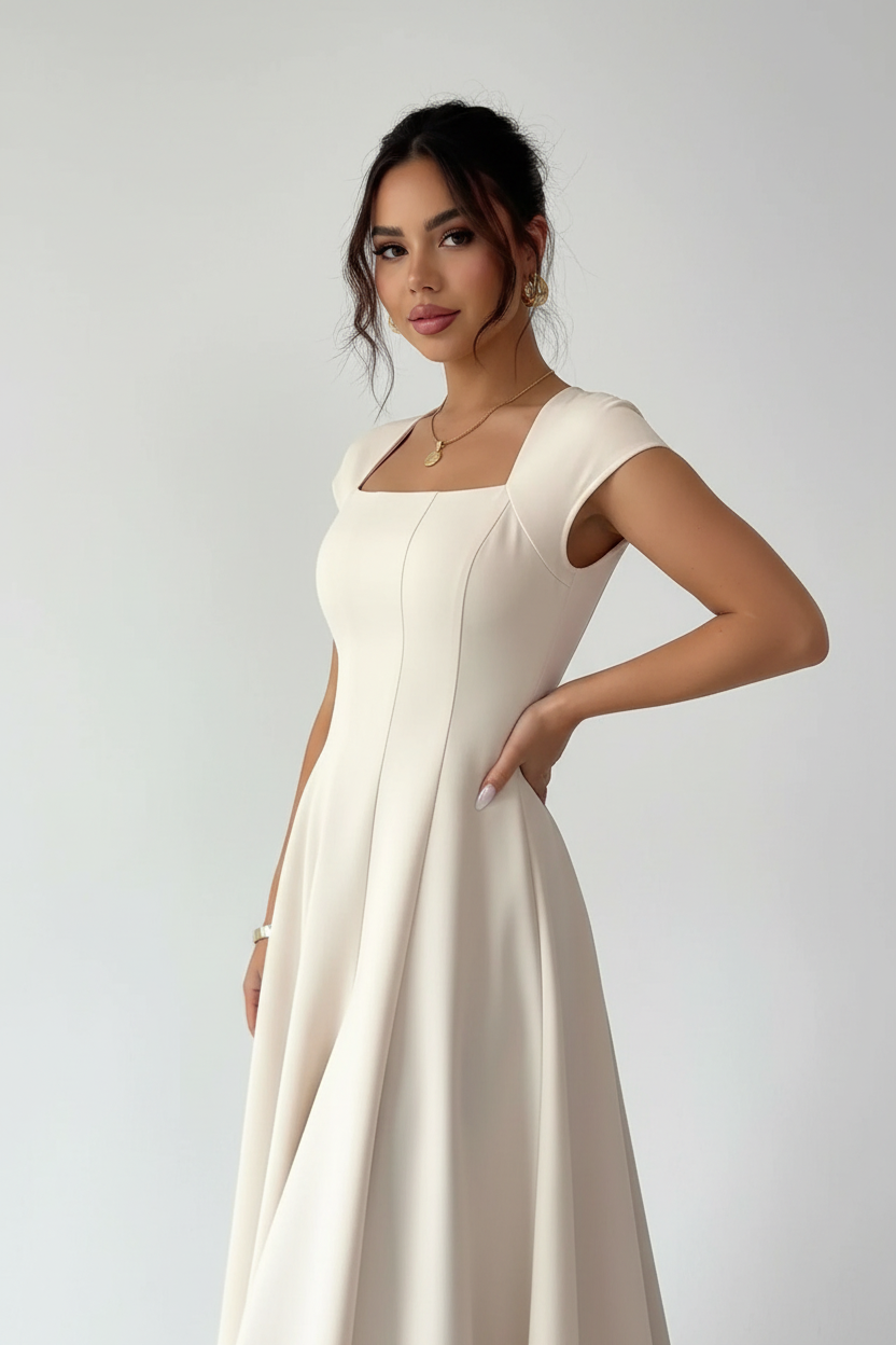 Cream Maxi — Studio Three-Quarter