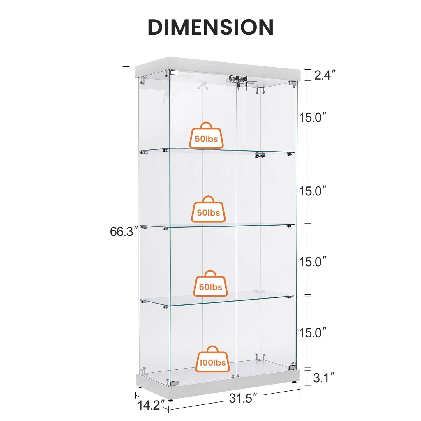Everess 8 Unit Glass Display Cabinet
