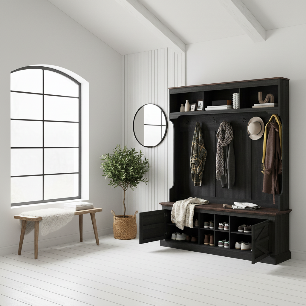 Dark Hall Tree Corner