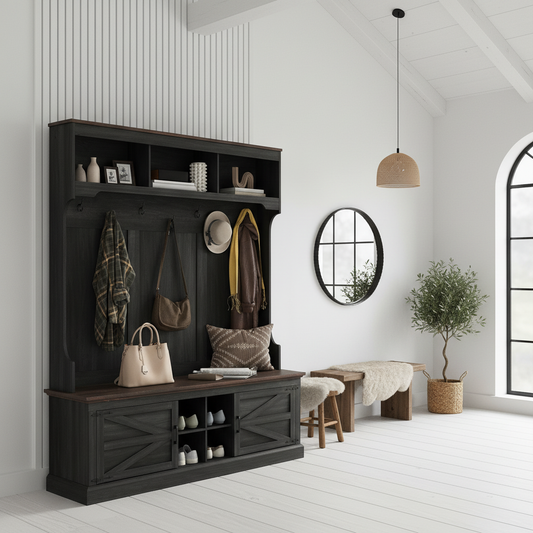 Dark Hall Tree Left Angle