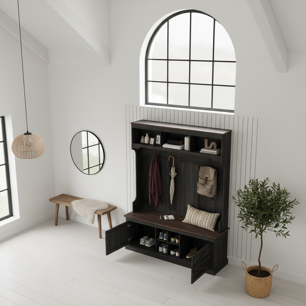 Dark Hall Tree Overhead