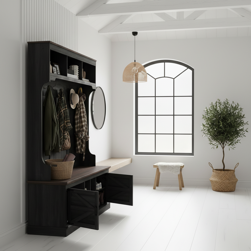 Dark Hall Tree Side Profile