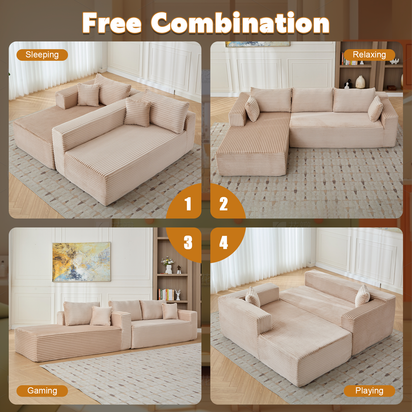Rove Collections No Assembly L Shaped Couch