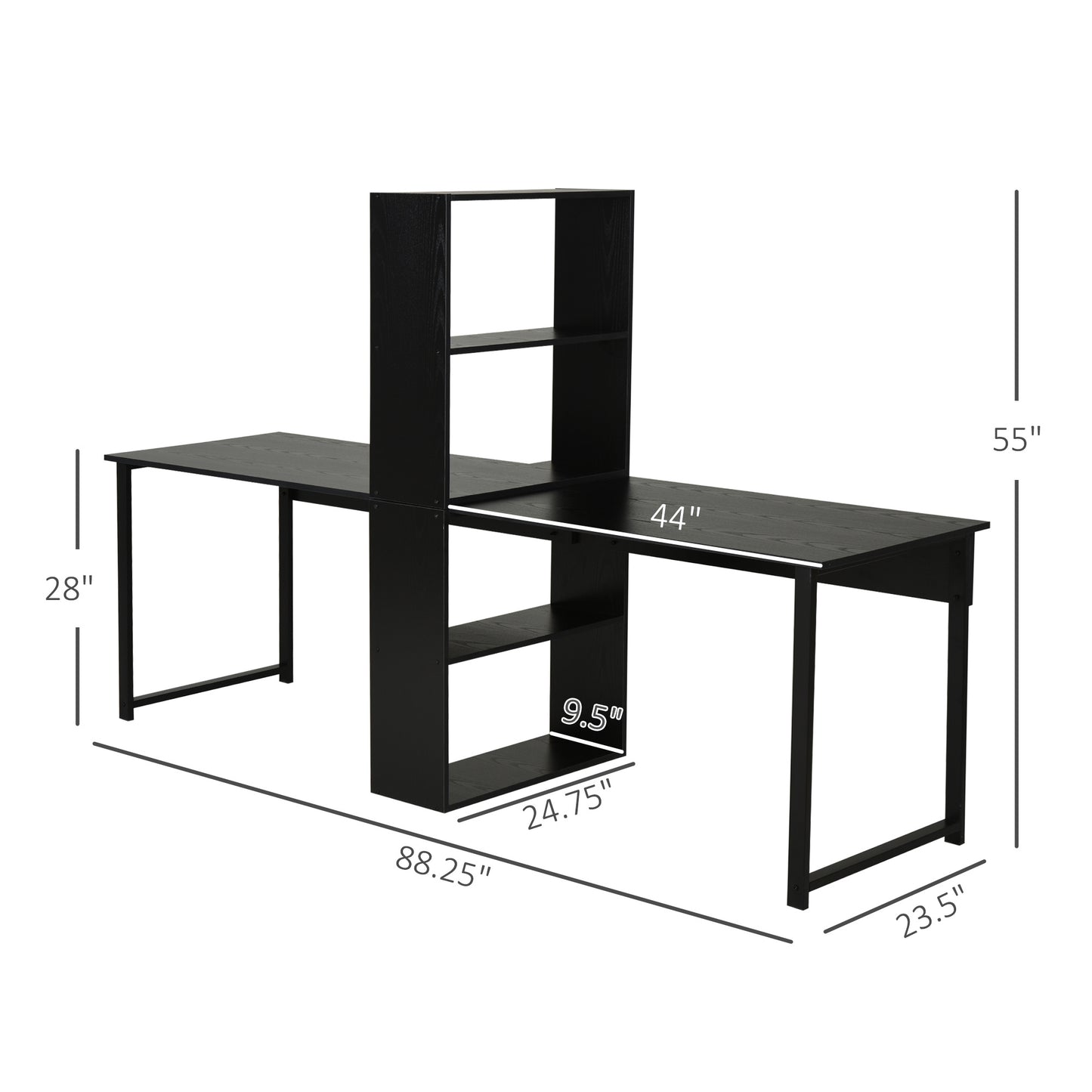 Bose Dual Computer Desk With Shelf