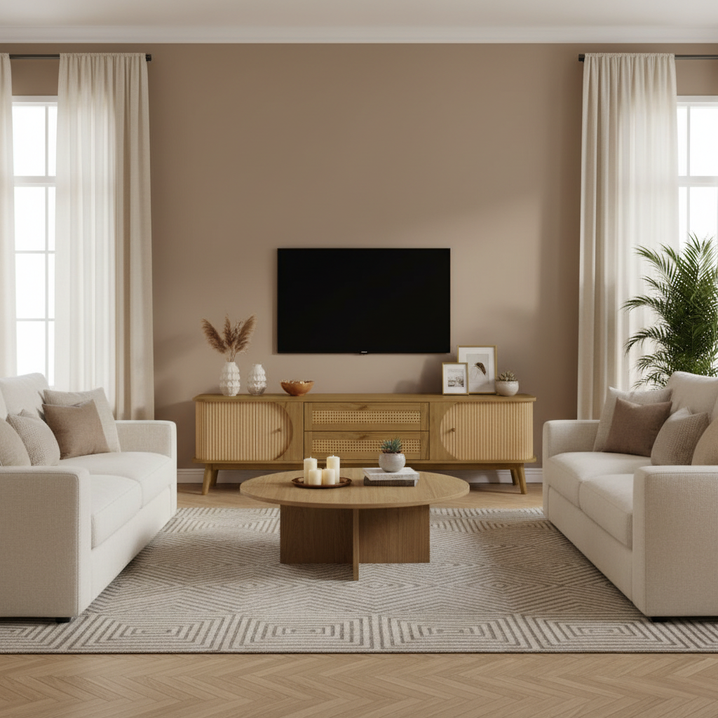 Facing Sofas - Warm Taupe