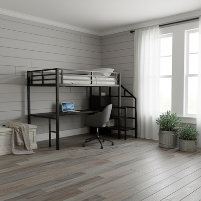 Farmhouse Back Wall with Desk Setup