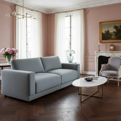 Gray-Blue Sofa Angled