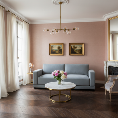 Gray-Blue Sofa Centered