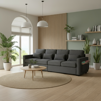 Gray sofa wide angle