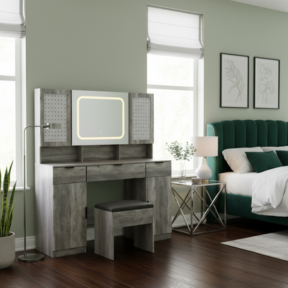 Gray Vanity Room View