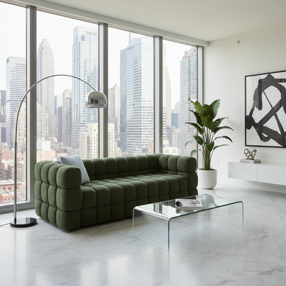 Green Sofa Central Position