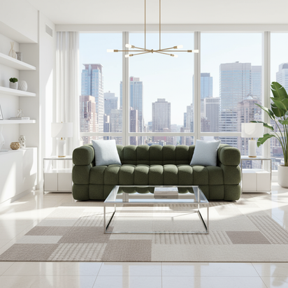 Green Sofa Spacious Central