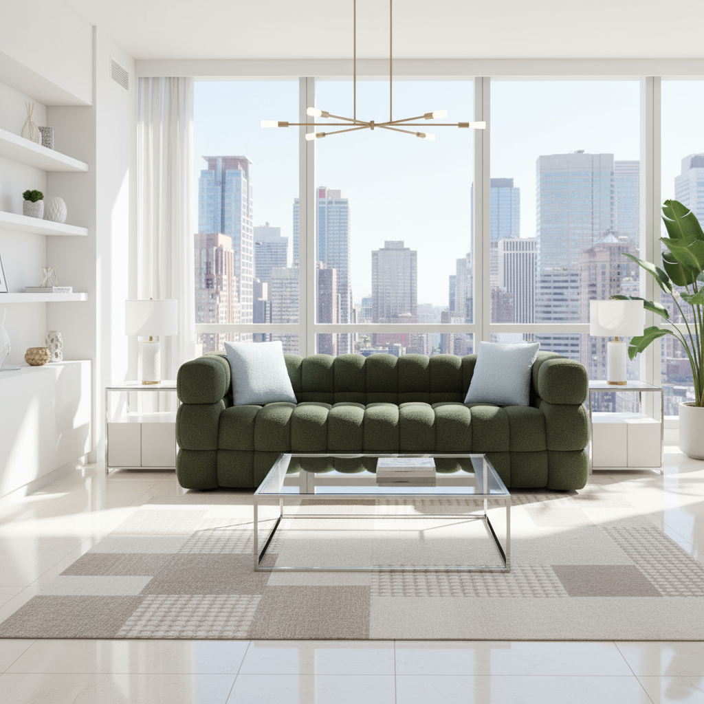 Green Sofa Spacious Central