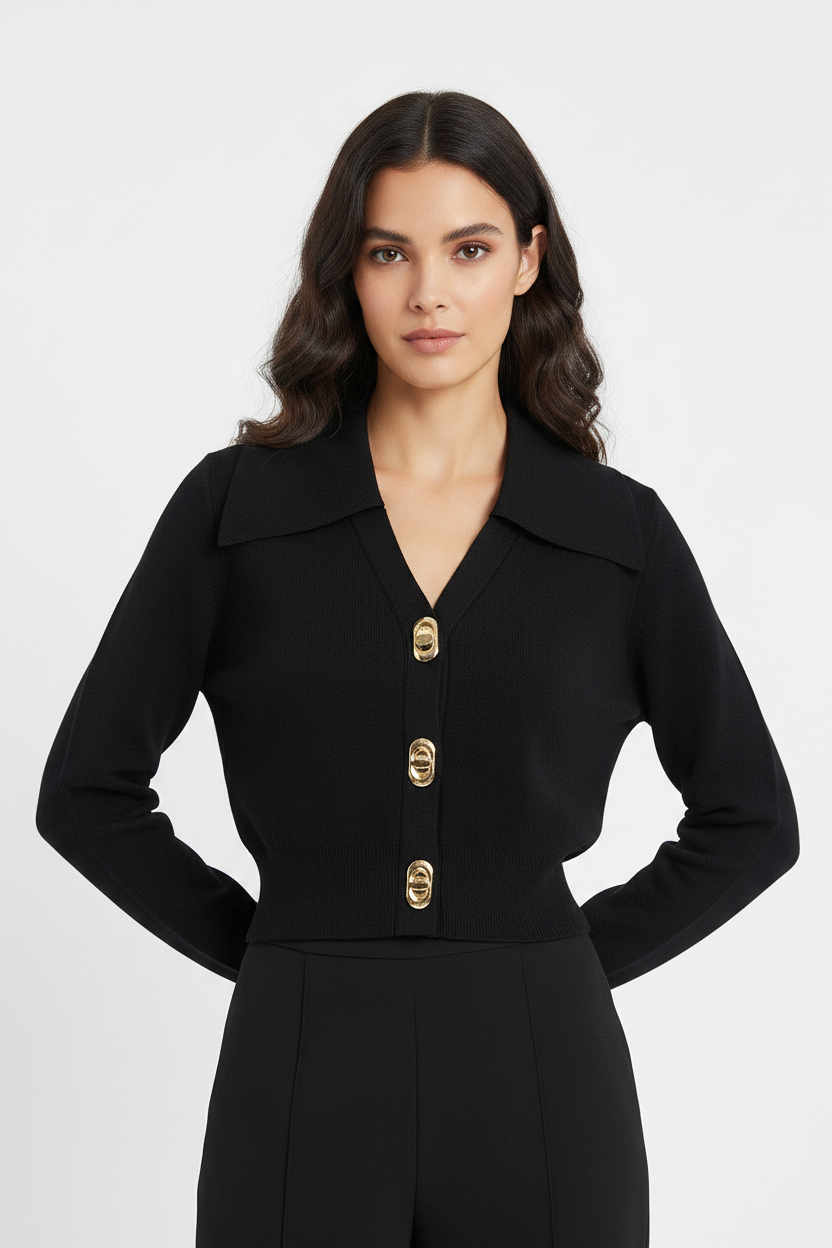 Hero – Black Polo Cardigan